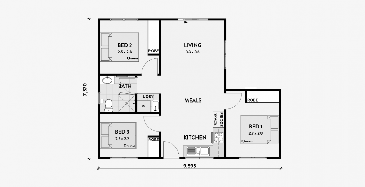 3 Bedroom Granny Flat Floor Plans | Granny Flats Australia