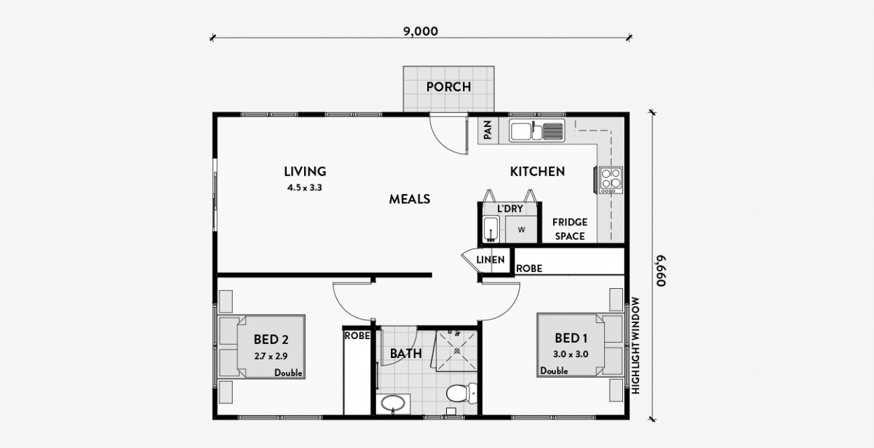 2 Bedroom Granny Flat Floor Plans Granny Flats Australia   Royale A 2br 60m2 1250x642 